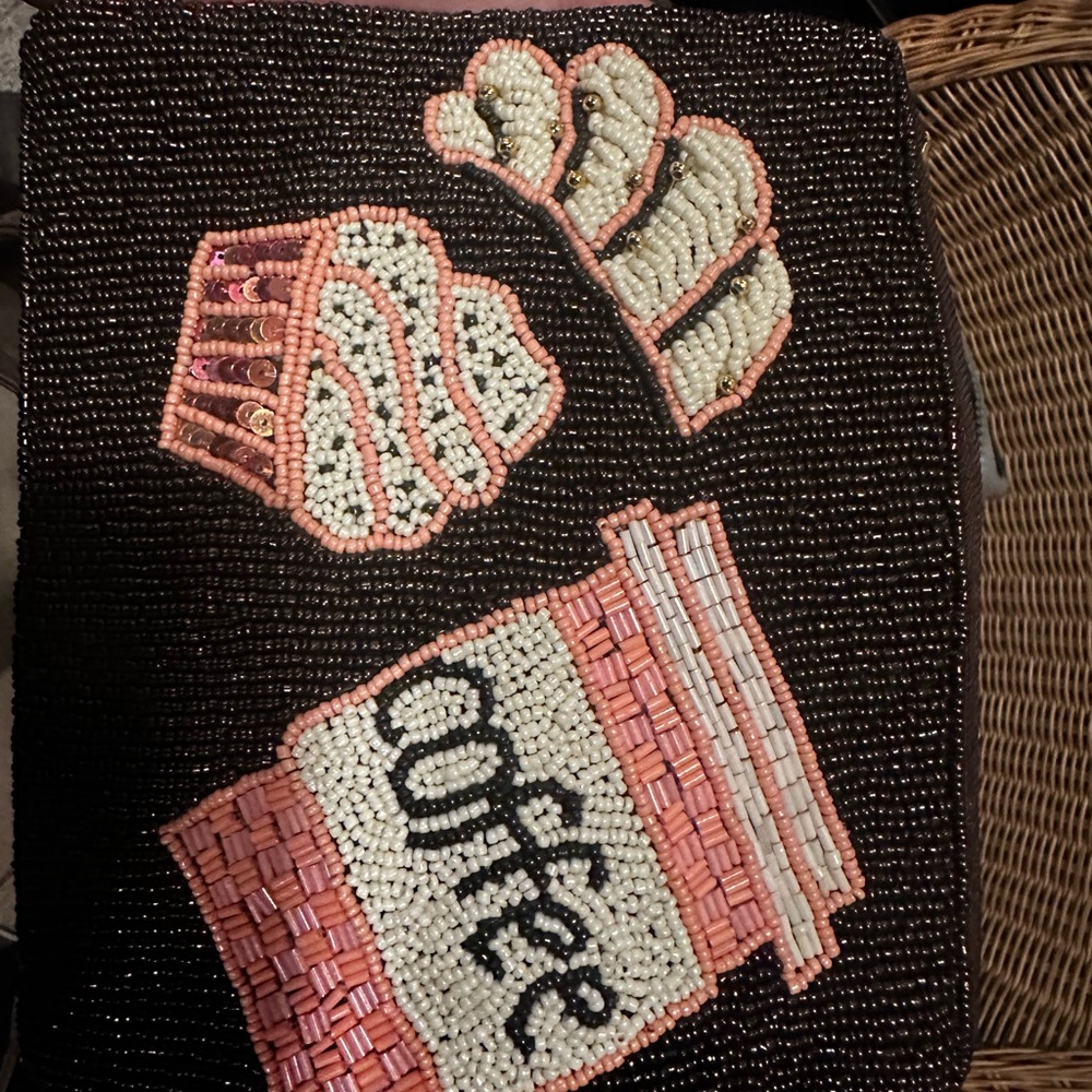 Sincerely Jules Beaded Coffee Shop Clutch